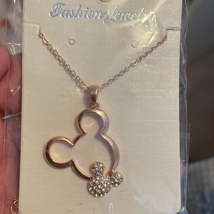 Fashion Jewelry Mickey Mouse Necklace Rose Gold Color